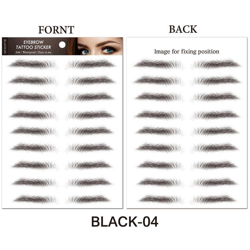 Brow Liner Sticker 6D Bionic Tattoo False Eyebrow Stamp Waterproof Black Brown Reusable StickOn Eye 8