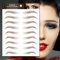 Brow Liner Sticker 6D Bionic Tattoo False Eyebrow Stamp Waterproof Black Brown Reusable StickOn Eye 3