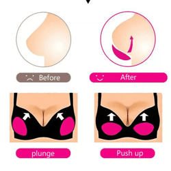 silicone insert pads for bras, gel push up breast enhancer, lift plunge bra inserts for bikini swimsuit, reusable