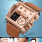 Men Watch Large Dial Digital Quartz Sport Stopwatch Leather Wristwatch SKMEI Multifunction Timepiec 1