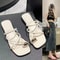 Stylish Womens Cross Strap Slide Sandals Comfortable Lightweight Toe Loop Beach Shoes Casual Summer