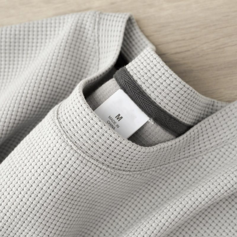 Mens New Summer Waffle Round Neck Short Sleeve T Shirt Comfortable & Breathable Short Sleeved Top for Casual Wear