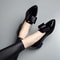 Womens Loafers Bow Decor Pointed Toe Flat Shoes For Women Patent Leather Shallow Mouth Commuter Dai 0