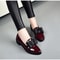 Womens Loafers Bow Decor Pointed Toe Flat Shoes For Women Patent Leather Shallow Mouth Commuter Dai 3