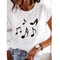 Love Heart Print Women Summer T Shirt Y2K Funny O Neck Tops Tee for Girls, 90s Casual Female Clothing