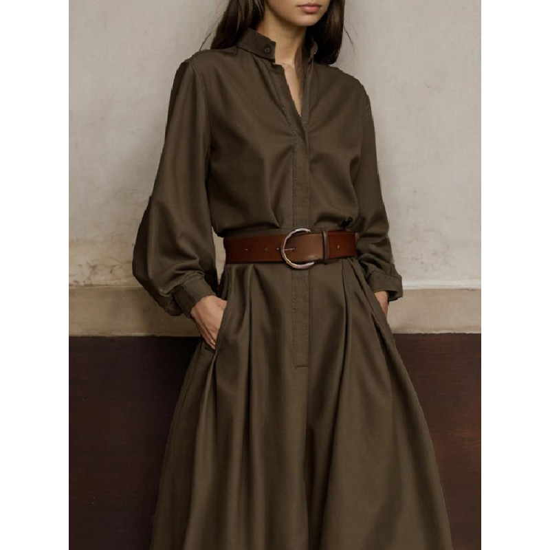 Onecozyday Stylish Solid Color Coverall for Urban Women, Stand Collar, High Waist, Loose Fit One-Piece Suit