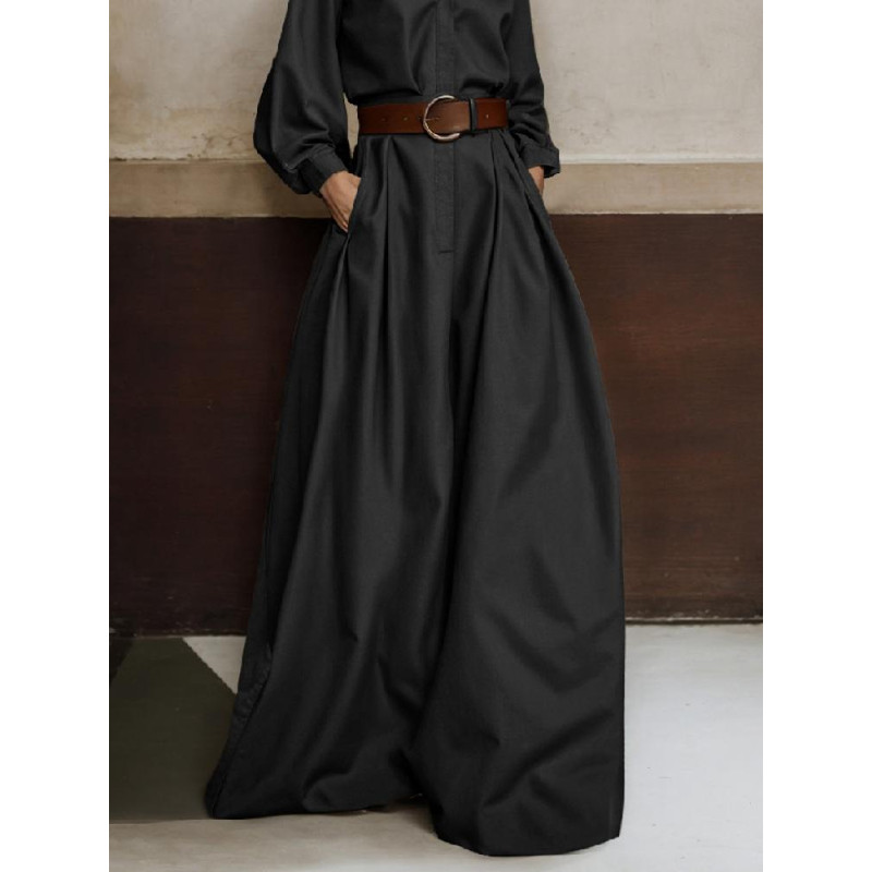 Onecozyday Stylish Solid Color Coverall for Urban Women, Stand Collar, High Waist, Loose Fit One-Piece Suit