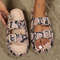 Soft Summer Holiday Printing Women Slippers Pillow Platform, Adjustable Double-Buckle Sandals, Vacation Beach Comfort