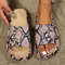 Soft Summer Holiday Printing Women Slippers Pillow Platform, Adjustable Double-Buckle Sandals, Vacation Beach Comfort