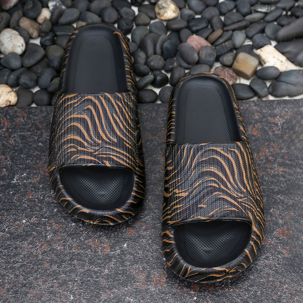 Soft Summer Holiday Printing Women Slippers Pillow Platform, Adjustable Double-Buckle Sandals, Vacation Beach Comfort