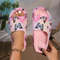 Soft Summer Holiday Printing Women Slippers Pillow Platform, Adjustable Double-Buckle Sandals, Vacation Beach Comfort