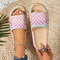 Soft Summer Holiday Printing Women Slippers Pillow Platform, Adjustable Double-Buckle Sandals, Vacation Beach Comfort