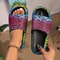 Soft Summer Holiday Printing Women Slippers Pillow Platform, Adjustable Double-Buckle Sandals, Vacation Beach Comfort