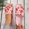 Soft Summer Holiday Printing Women Slippers Pillow Platform, Adjustable Double-Buckle Sandals, Vacation Beach Comfort
