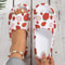 Soft Summer Holiday Printing Women Slippers Pillow Platform, Adjustable Double-Buckle Sandals, Vacation Beach Comfort
