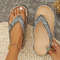 Soft Summer Holiday Printing Women Slippers Pillow Platform, Adjustable Double-Buckle Sandals, Vacation Beach Comfort
