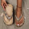 Soft Summer Holiday Printing Women Slippers Pillow Platform, Adjustable Double-Buckle Sandals, Vacation Beach Comfort