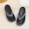Soft Summer Holiday Printing Women Slippers Pillow Platform, Adjustable Double-Buckle Sandals, Vacation Beach Comfort