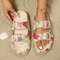 Soft Summer Holiday Printing Women Slippers Pillow Platform, Adjustable Double-Buckle Sandals, Vacation Beach Comfort