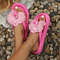 Cute Multi-Color Summer Women's Flip Flops with Phalaenopsis Flowers, Sweet Slippers for Vacation and Party