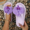 Cute Multi-Color Summer Women's Flip Flops with Phalaenopsis Flowers, Sweet Slippers for Vacation and Party