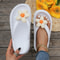 Cute Multi-Color Summer Women's Flip Flops with Phalaenopsis Flowers, Sweet Slippers for Vacation and Party