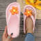 Cute Multi-Color Summer Women's Flip Flops with Phalaenopsis Flowers, Sweet Slippers for Vacation and Party