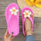 Cute Multi-Color Summer Women's Flip Flops with Phalaenopsis Flowers, Sweet Slippers for Vacation and Party