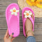 Cute Multi-Color Summer Women's Flip Flops with Phalaenopsis Flowers, Sweet Slippers for Vacation and Party