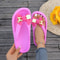 Cute Multi-Color Summer Women's Flip Flops with Phalaenopsis Flowers, Sweet Slippers for Vacation and Party