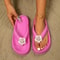 Cute Multi-Color Summer Women's Flip Flops with Phalaenopsis Flowers, Sweet Slippers for Vacation and Party