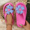 Cute Multi-Color Summer Women's Flip Flops with Phalaenopsis Flowers, Sweet Slippers for Vacation and Party