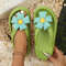 Cute Multi-Color Summer Women's Flip Flops with Phalaenopsis Flowers, Sweet Slippers for Vacation and Party