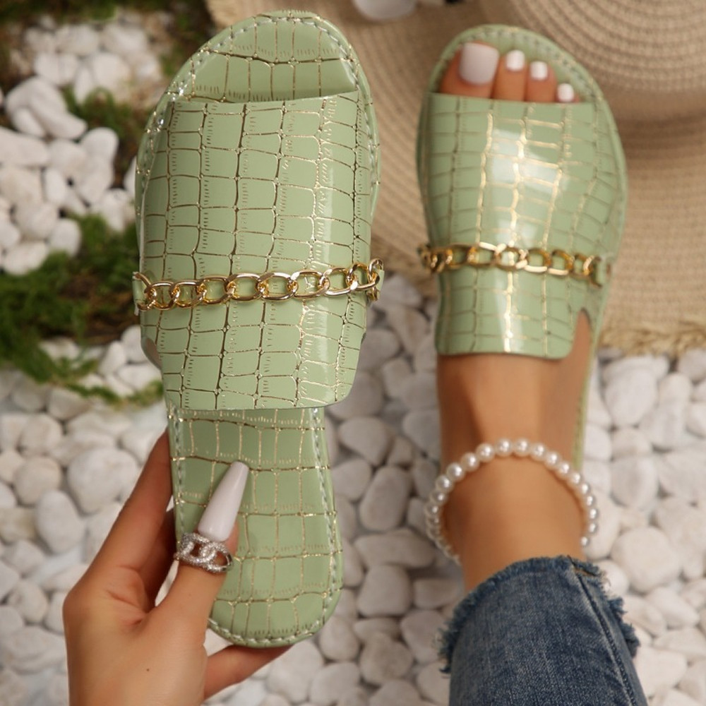 Summer And Autumn Opentoed Flipflops Flat Wedge Sandals For Women Breathable Beach Flip Flops Casua 2