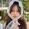 French Chic Alice White Lace Triangle Hair Wrap, Elegant Fashion Accessory for Women