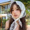 French Chic Alice White Lace Triangle Hair Wrap, Elegant Fashion Accessory for Women