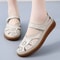 Sandals Summer Breathable Leather Slippers Womens Non Slip Casual Roman Shoes Ladies Versatile Slip 4