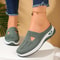 Women Slip On Canvas Summer Slippers Ventilated Half Slipper Shoes Comfortable Home Footwear Flat L 5