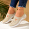 Women Slip On Canvas Summer Slippers Ventilated Half Slipper Shoes Comfortable Home Footwear Flat L 6