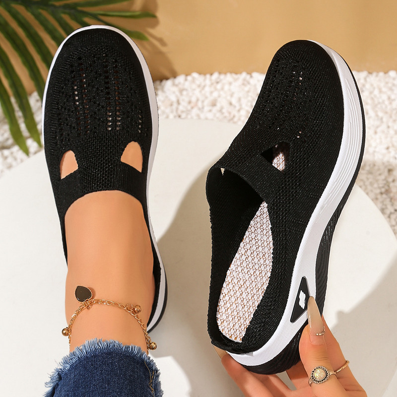 Women Slip On Canvas Summer Slippers Ventilated Half Slipper Shoes Comfortable Home Footwear Flat L 9
