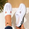 Women Slip On Canvas Summer Slippers Ventilated Half Slipper Shoes Comfortable Home Footwear Flat L 10