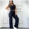 Women's Straight Cargo Pants High Waist Baggy Trousers Y2K Streetwear Vintage Wide Leg Casual Pants with Pockets