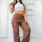 Women's Straight Cargo Pants High Waist Baggy Trousers Y2K Streetwear Vintage Wide Leg Casual Pants with Pockets