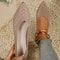 Women Pointed Toe Flat Shoes Solid Color Knitted Slip On Loafers | Casual Breathable Ballet Flats for Women