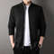 Mens Standup Collar Knit Sweater Autumn Winter Jacket Slim Cardigan Tops Solid Color Sweatercoat Gi 1