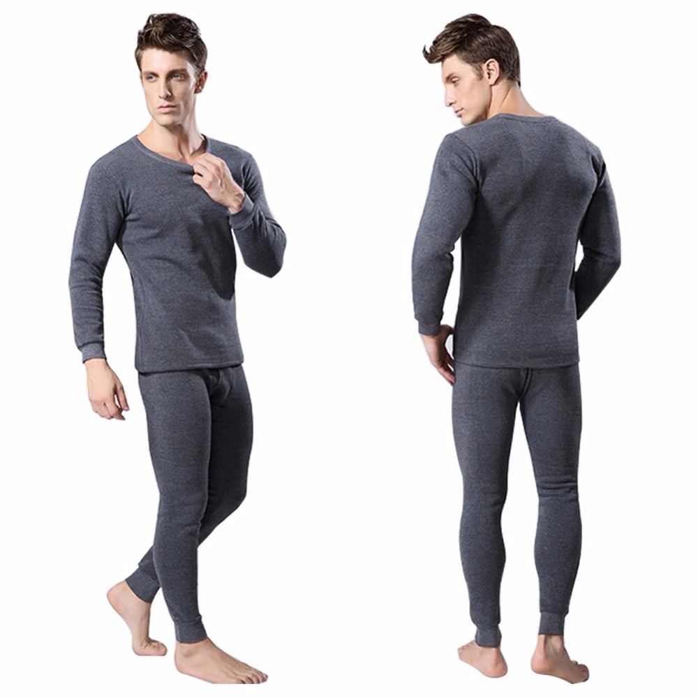 Men's Winter Thermal Underwear Long Set, Keep Warm Tops and Pants, Thick Comfortable Thermo Underwear Clothes