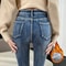 Winter Lady Casual Plush High Waist Jeans Girls Snow Warm Thermal Trousers Women Fleece Narrow Deni 4