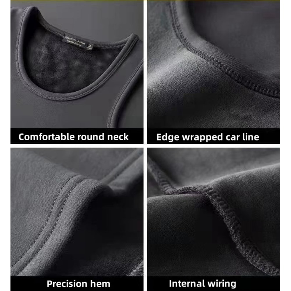 Mens Warm Thermal Underwear Autumn Winter Sleeveless Vest Thickening Thermo Lingerie Soft Fleece Li 1