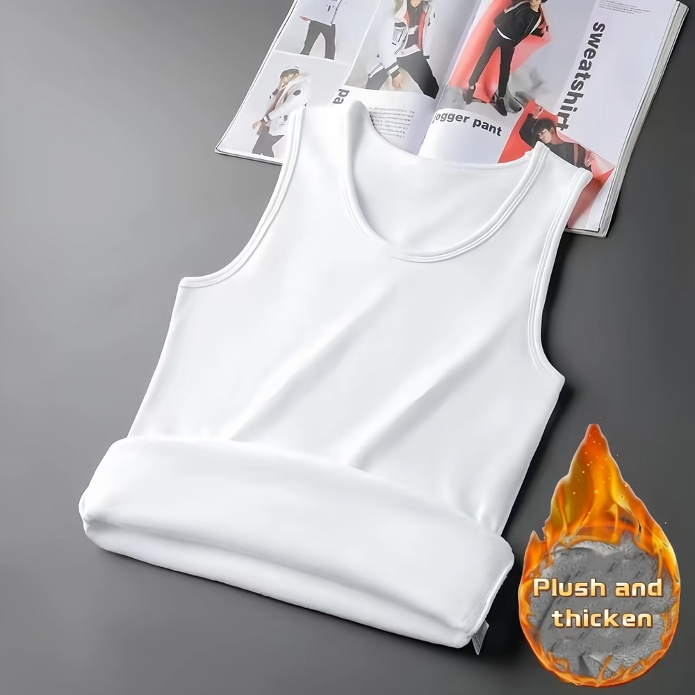 Mens Warm Thermal Underwear Autumn Winter Sleeveless Vest Thickening Thermo Lingerie Soft Fleece Li 5