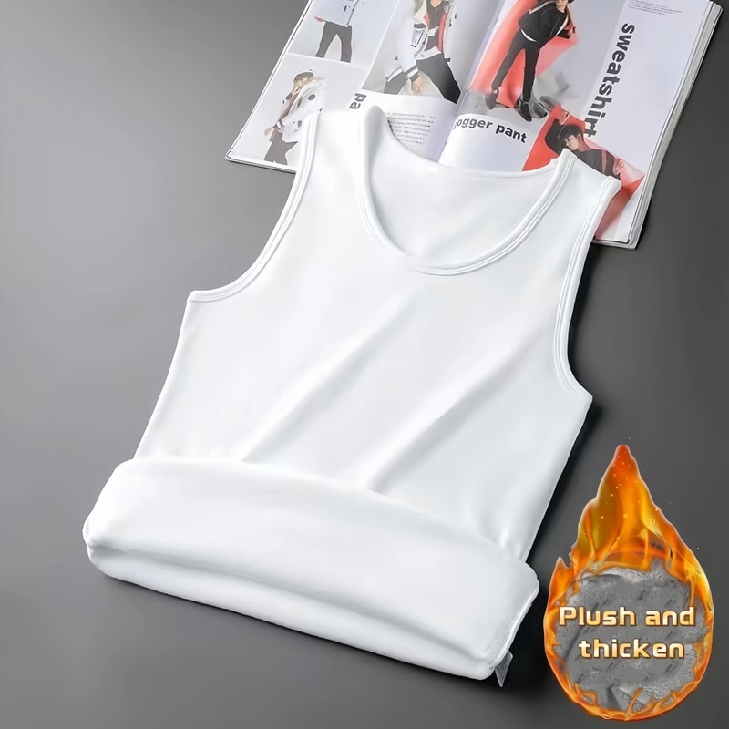 Mens Warm Thermal Underwear Autumn Winter Sleeveless Vest Thickening Thermo Lingerie Soft Fleece Li 5